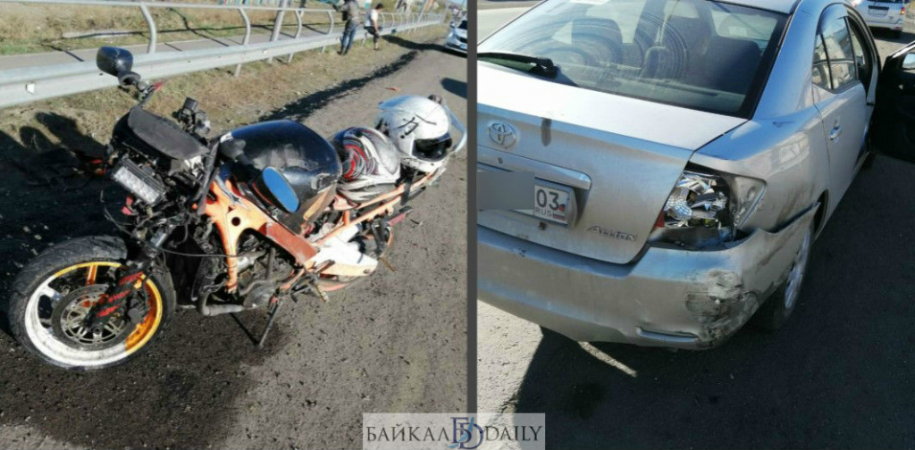 Под Улан-Удэ водители авто и мотоцикла спорили после ДТП 