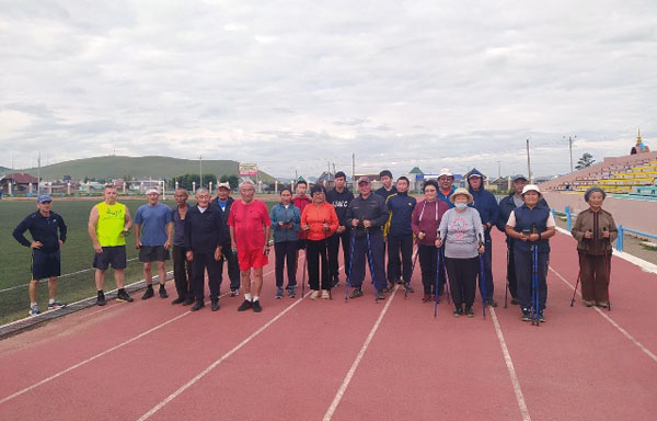 В Агинском округе 80-летние спортсмены участвовали в пробеге ко Дню физкультурника