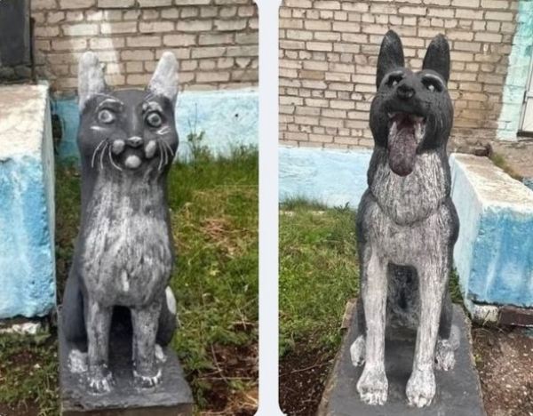В прибрежном районе Бурятии появились статуи кота и пса